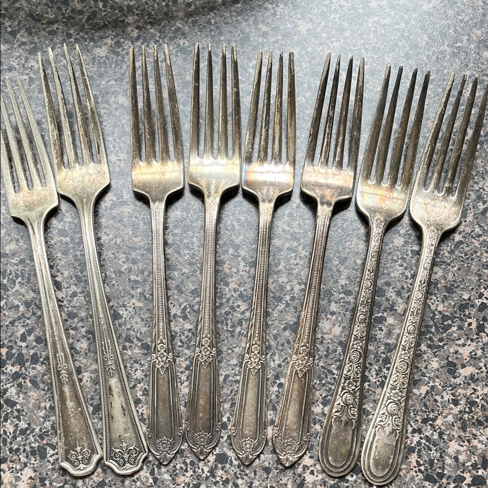 Vintage Floral Silver plated Fork assortment